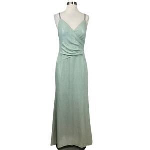 Eliza J Women's Formal Dress Size 16 Green Sequined Backless Long Evening Gown